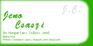 jeno csaszi business card